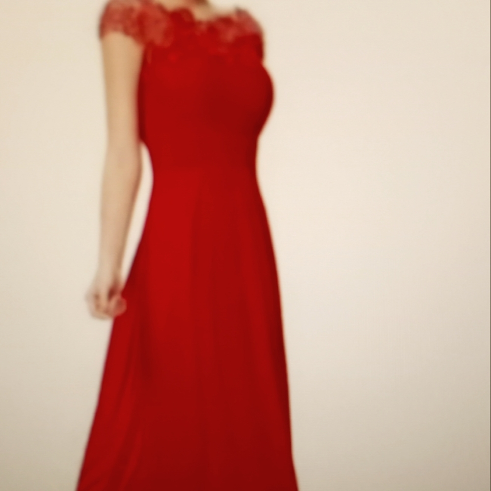 Formal Occasion Open Back Red Maxi Dress. Size US 4